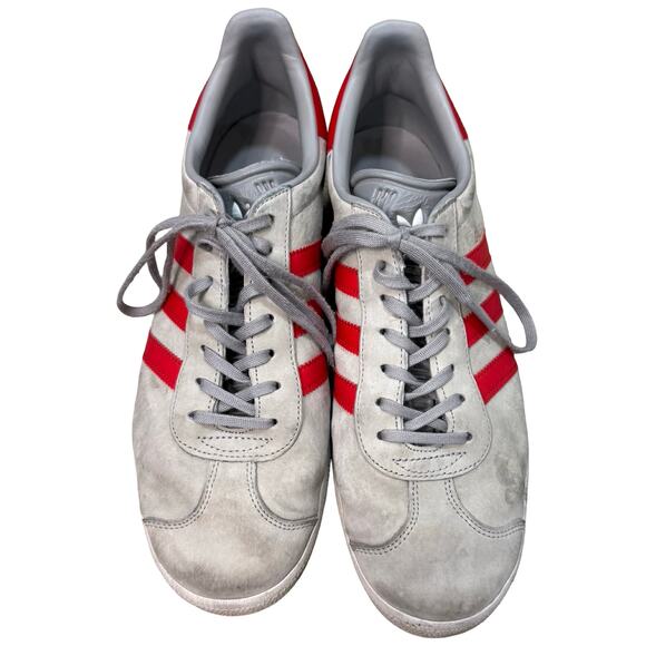 Adidas Gazelle Gray Red Stripes Suede Sneakers BB5257 Men's size 10.5 *GOOD* - Picture 9 of 9